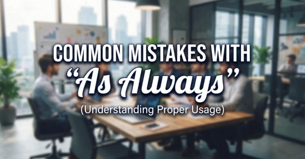 Common Mistakes With “As Always”
