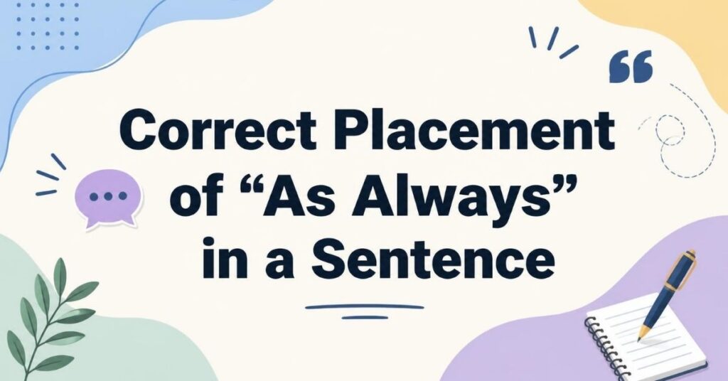 Correct Placement of “As Always” in a Sentence
