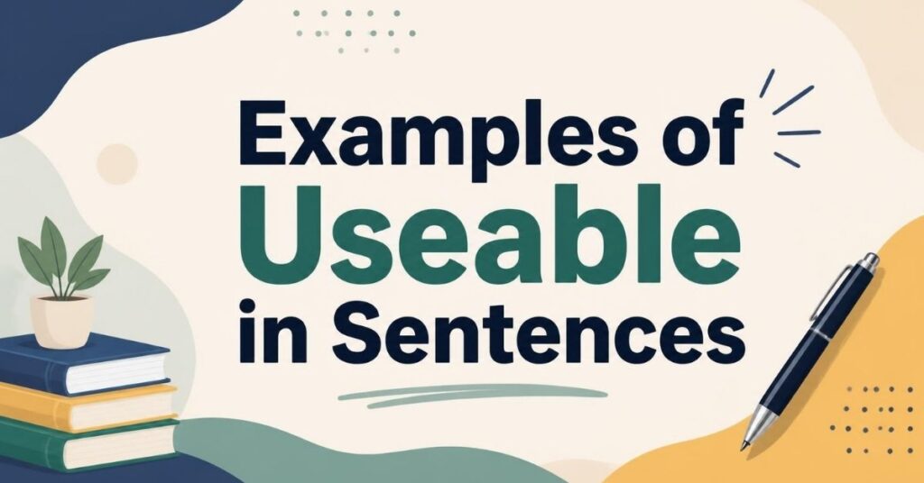 Examples of Useable in Sentences