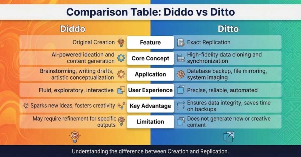 Comparison Table: Diddo vs Ditto