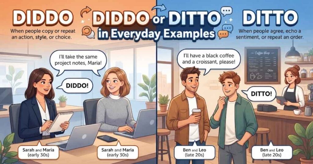 Diddo or Ditto in Everyday Examples